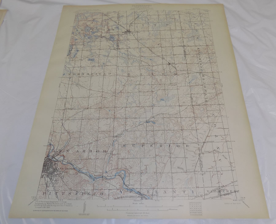 1906 Topographic Map SOUTH LYON QUADRANGLE/WASHTENAW COUNTY, MICHIGAN ...